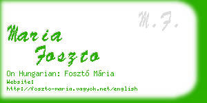 maria foszto business card